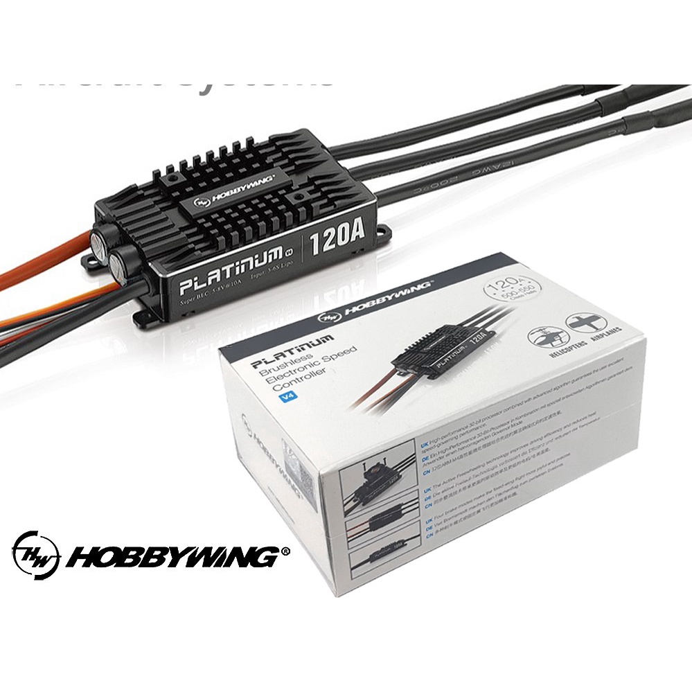 Hobbywing Platinum 120A V4 30203401 3-6S LiPo brushless ESC for RC helicopter airplane EDF