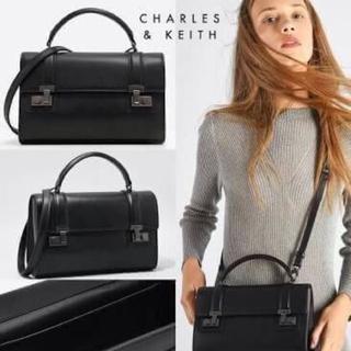 CHARLES &amp; KEITH PUSH LOCK SATCHEL