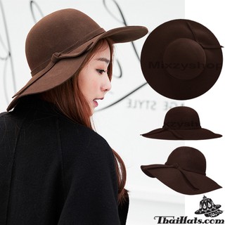 หมวกปีกกว้าง Floppy Hat ผ้าสักหลาด สีน้ำตาล F5Ah18-0019