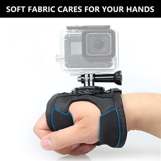 สายคล้องข้อมือ หมุนได้ 360 องศา สีดํา สําหรับ GoPro Hero 10 9 8 7 6 5