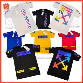 เสื้อยืด ออฟไวท์ 🔥off-white tshirt🔥 เสื้อยืด สตรีท street tshirt งานดี ผ้า cotton100%🔥 สกรีนหนา ทนมาก สีสวย เข้มชัด🔥