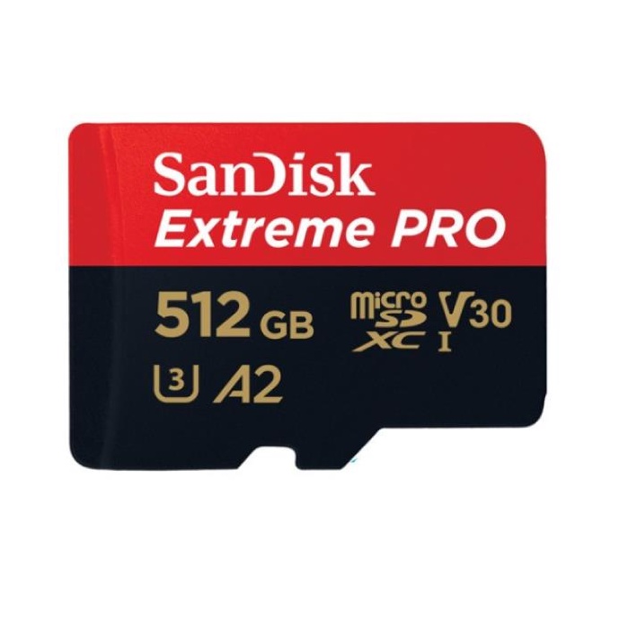 SanDisk Extreme Pro microSDXC, SQXCZ 512GB  SanDisk Extreme Pro microSDXC, SQXCZ 512GB, V30, U3, C10, A2, UHS-I, 170MB/
