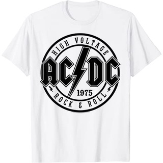 เสื้อยืดผ้าฝ้ายพรีเมี่ยม เสื้อยืด พิมพ์ลาย Ac DC Rock Roll