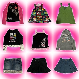 เสื้อผ้า กระโปรงมือสอง  Y2K Babytee 90’s harajuku (lot 7)