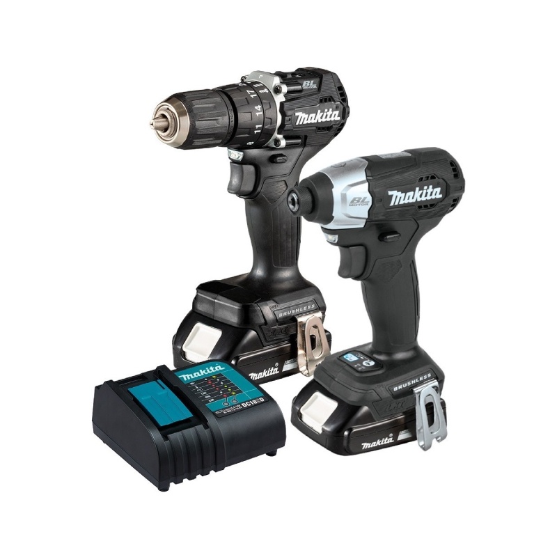 [คอมโบเซ็ต] MAKITA DLX2414X7B : สว่านเจาะกระแทกไร้สาย+ไขควงกระแทกไร้สาย 18V DHP487, DTD157