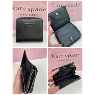 พร้อมส่ง 🔥Sale 1899🔥กระเป๋าสตางค์ Kate Spade Small Billfold Wallet หนัง Saffiano สวยทน  มีช่องซิปใส่เหรียญได้ สีสวย