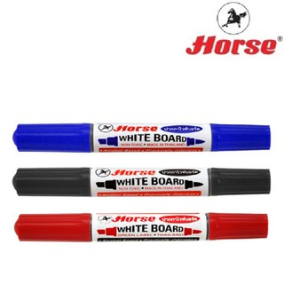 HORSE ตราม้า ปากกาไวท์บอร์ด 2 หัว สีเดียว จำนวน 1 ด้าม