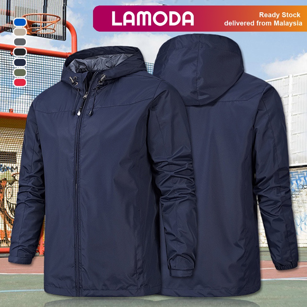 [S-4XL][Lamoda]GOOJO เสื้อแจ็คเก็ต Unisex กลางแจ้งผู้ชาย Jaket มอเตอร์เสื้อกันลมระบายอากาศผู้ชาย