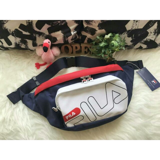 fila heritage linear logo waist bag