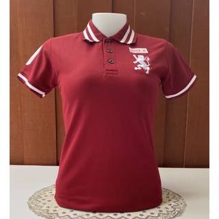 เสื้อโปโลหญิง ปักษ์ลายสิงห์ สีเลือดหมู ชมพู เหลืองมัสตาด