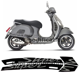 สติกเกอร์ ลายกราฟฟิค "Super" กันน้ํา ดัดแปลง สําหรับติดตกแต่งรถจักรยานยนต์ Vespa GTS 300 GTS300