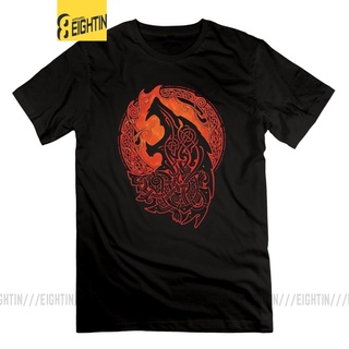 【hot sale】เสื้อยืดแขนสั้น พิมพ์ลาย Eightin Viking Valhalla Odin Fenrir Lokis Son สําหรับผู้ชาย