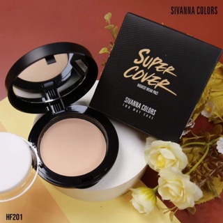 แป้งพับ สิวันนา ซุปเปอร์คัฟเวอร์  Sivanna Colors Super Cover Highest Wear Pact Two Way Cake 10g HF201 แป้งผสมรองพื้น