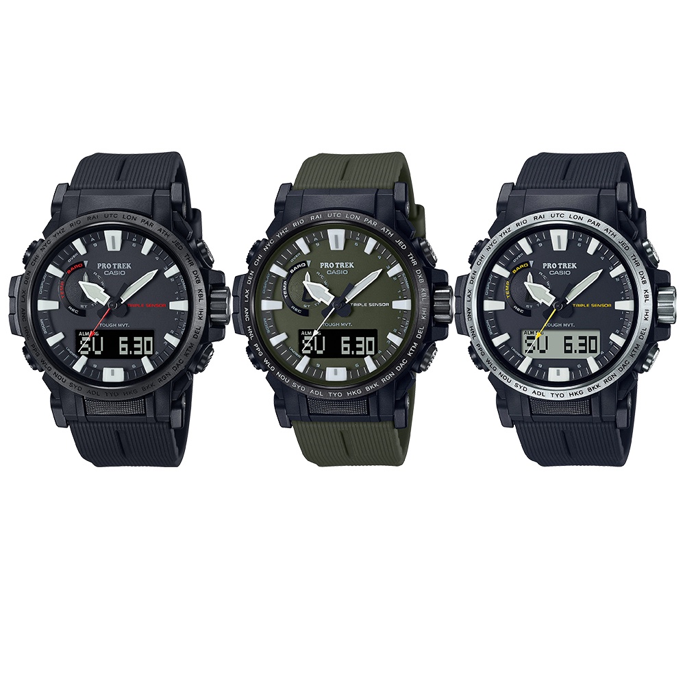 Casio Protrek นาฬิกาข้อมือผู้ชาย สายเรซิน  รุ่น PRW-61,PRW-61Y (PRW-61-1A,PRW-61Y-1B,PRW-61Y-3)