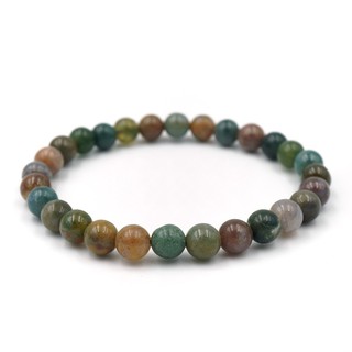 MOSS AGATE หินมอสอาเกต ขนาด 5 มม. สร้อยข้อมือหินแท้ by siamonlineshop