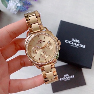 พร้อมส่ง Coach Gold Dial Stainless Steel Multifunction ของแท้