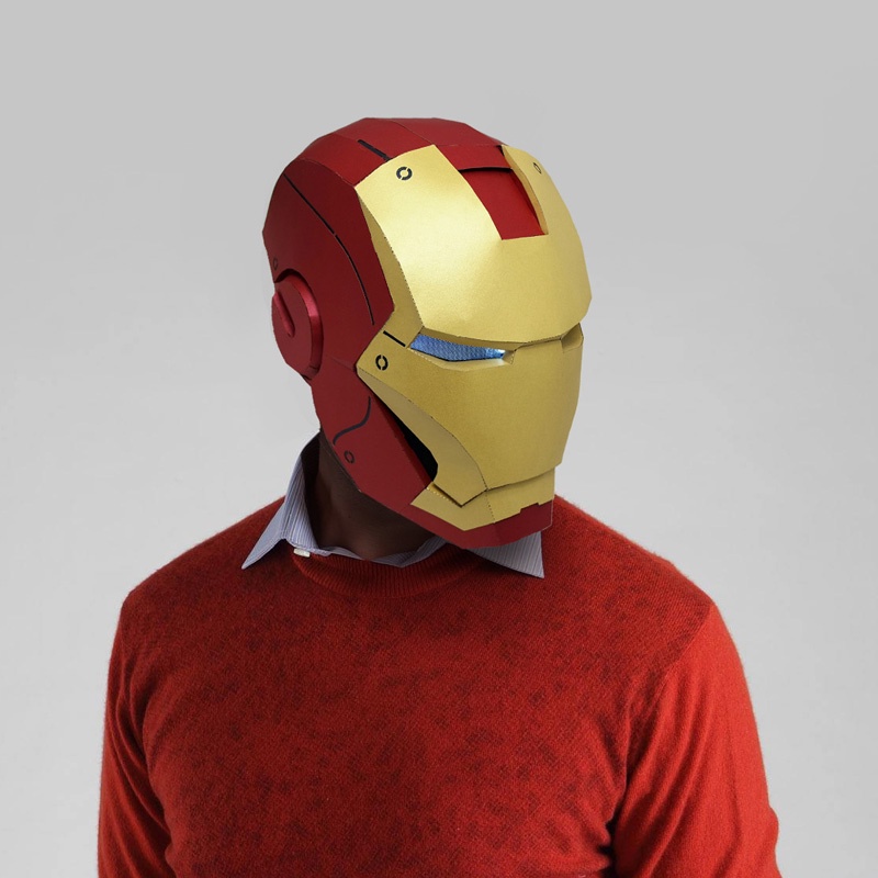 แม ่ พิมพ ์ กระดาษหมวกหน ้ ากาก Avengers Iron Man หมวกหมวกกันน ็ อคสามารถสวมใส ่ แม ่ พิมพ ์ กระดาษหน ้ ากาก Handmade ผู ้ ใหญ ่ Photo กิจกรรม Props Tik Tok