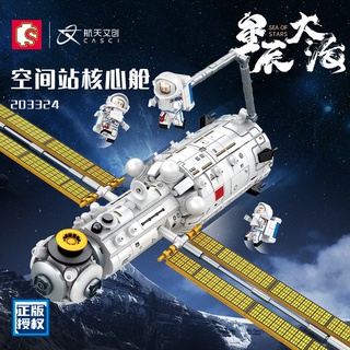 ProudNada Toys ตัวต่อ เลโก้ ยานอวกาศ S SEMBO BLOCK SEA OF STAR SPACE STATION CORE MODULE 890 PCS 203324