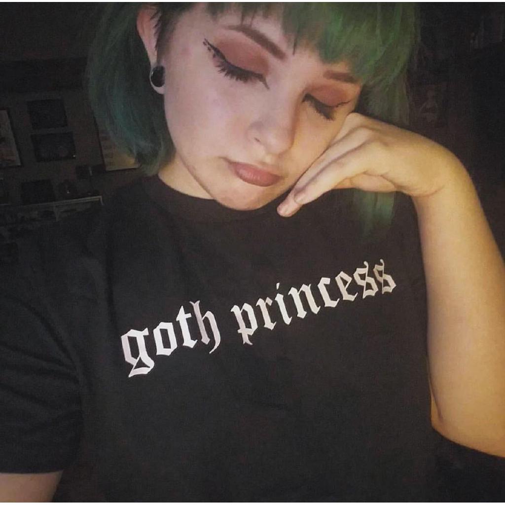 เสื้อคู่วินเทจ - GothPrincessกราฟิกTshirtsแฟชั่นฤดูร้อนTumblrกราฟิกเสื้อกรันจ์Teesผู้หญิงแขนสั้นเสื