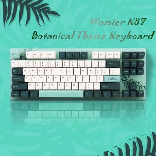 K87 TKL Mechanical คีย์บอร์ด87คีย์80% รูปแบบ RGB Backlit Hotswap Custom Gamer คีย์บอร์ด Botanical Keycap สำหรับ PC MAC