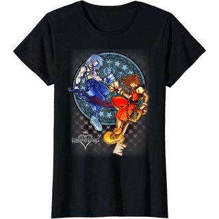 คอลูกเรือเสื้อยืดลําลอง แขนสั้น พิมพ์ลาย Disney Kingdom Hearts Sora &amp; Riku Chain Of Memories สไตล์เกาหลี คุณภาพสูง เป็นท