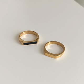 imean.store - Flat gold &amp; black rings with titanium | แหวนงานไทเทเนี่ยม รุ่นนี้เบาสบายมือมาก