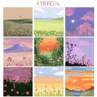 【ORFON】ภาพวาดสีน้ํามันดิจิตอลรูปดอกไม้ป่าขนาด 30x30 ซมสําหรับตกแต่งบ้าน