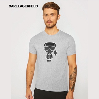 Karl Lagerfeld - B&amp;W IKONIK T-SHIRT CREWNECK เสื้อยืดคอกลม