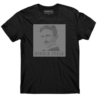 เสื้อยืดผ้าฝ้ายพิมพ์ลายขายดีเสื้อยืด ลาย Nikola Tesla Illusion ออปติคอล ฟรีพลังงาน สําหรับดีที่สุด