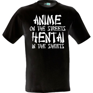 เสื้อยืดผ้าฝ้ายพิมพ์ลายขายดี เสื้อยืด ลายการ์ตูนอนิเมะ On The Streets - Funny Hentai Gamer Otaku แฟชั่นฤดูร้อน