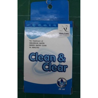 White Crane Clean &amp; Clear. 25ml. ยากำจัดตะกอนแขวนลอยในน้ำ