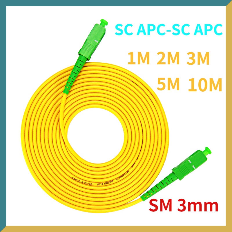 1m, 2m, 3m, 5m, 10m 50PCS/lot SC/APC-SC/APC-SM 3mm Fiber Optic Jumper Cable Single Mode Extension Pa