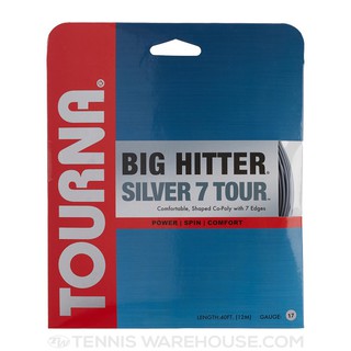 Tourna Big Hitter Silver7 Tour สีเงิน 7 เหลียม เอ็นเทนนิส 1 pack 12 m.