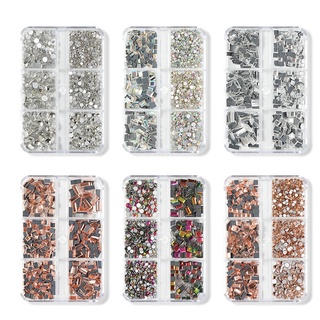 SIY  Glitter 3D Rhinestones Flat Bottom Shiny Stones Nail Art Decoration Nail Gems