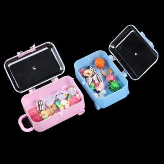 [cxSZDOLL]  Cute Plastic Rolling Suitcase Luggage Box For Dollhouse Miniatures Accessories  DOM