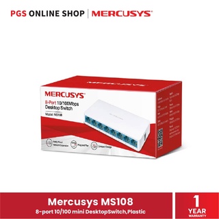 Mercusys MS108 (สวิตซ์) 8-port 10/100 mini Desktop Switch,Plastic