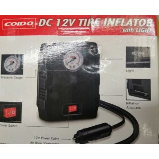 เครื่องสูบลมไฟฟ้า coido 12v มีหัวต่อไฟรถยนต์