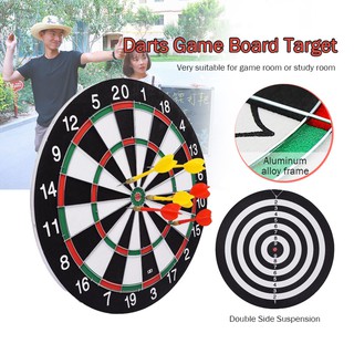 กระดานปาเป้า + ลูกดอกปาเป้า ขนาด 15 นิ้ว + ลูกดอก 6 ลูก ปาได้ 2 หน้า Dartboard ขนาดขนาดหน้ากว้าง 36.5 ซม. หนา 1 ซม.
