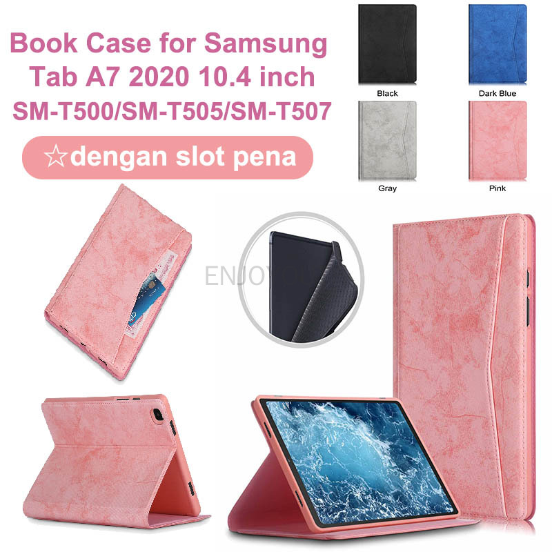 เคส Samsung Tab A7 2020 T500 T505 10.4 INCH T507 Casing With Card Slot Book Cover