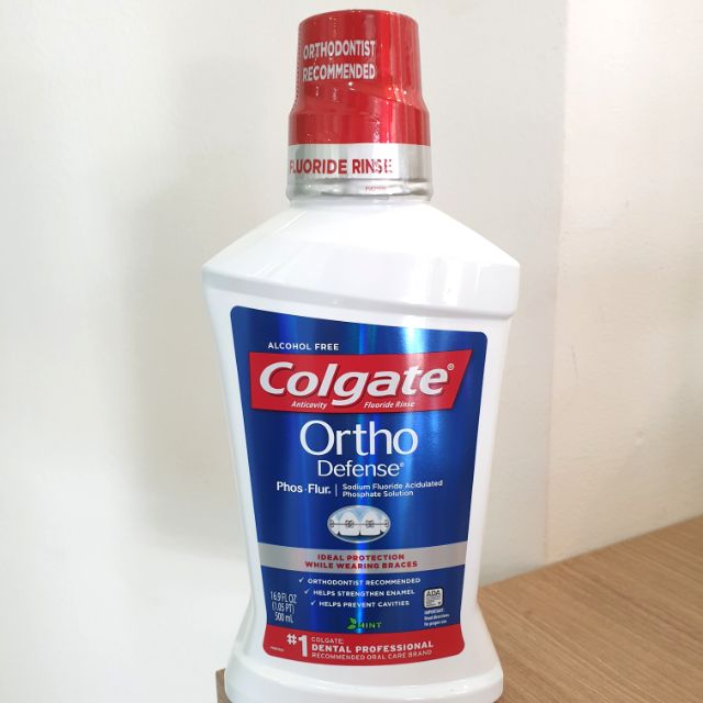 น้ำยาบ้วนปากสำหรับคนจัดฟัน Colgate mouthwash Phos Flur ortho defense