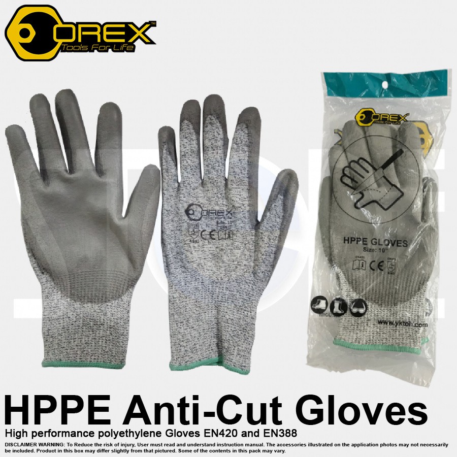 ถุงมือกันบาด OREX HPPE ขนาด 10