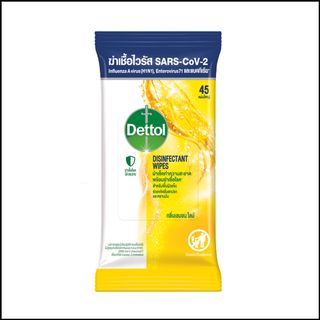 Dettol เดทตอล ทิชชู่เปียกเดทตอล ดิสอินเฟคแทนท์ ทิชชู่เปียก สูตรเลมอน ไลม์ 45 แผ่นX1