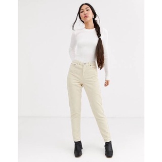 Topshop cord mom jeans in stone