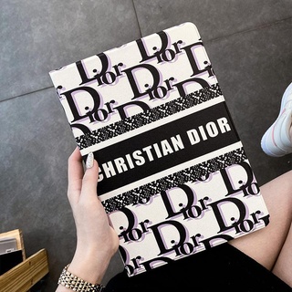 DIOR for เคสไอแพด   air 1/2/3/4/5   mini 1/3/5 เคส   pro 11 10.2 gen 7/8/9 Airbag tri-fold pen slot case