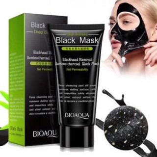 Bioaqua ครีมมาร์กหน้าลอกสิวเสี้ยน Blackhead Remover Mask ขจัดสิวเสี้ยน สิวหัวดำ สิวอุดตัน เนื้อเจลสีดำ 60g.