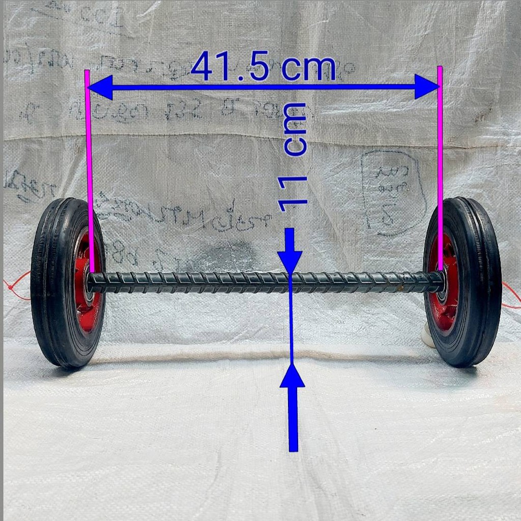 รถเข็น ชุดล้อรถเข็นแม็ก8นิ้วx2ล้อ(1คู่)+4ตลับลูกปืน+แกนเพลา1นิ้วยาว22นิ้วx1เส้นมีแบบปลายเรียบและปลายเกลียว(แถมน็อต2ตัว) - รูปที่ 6