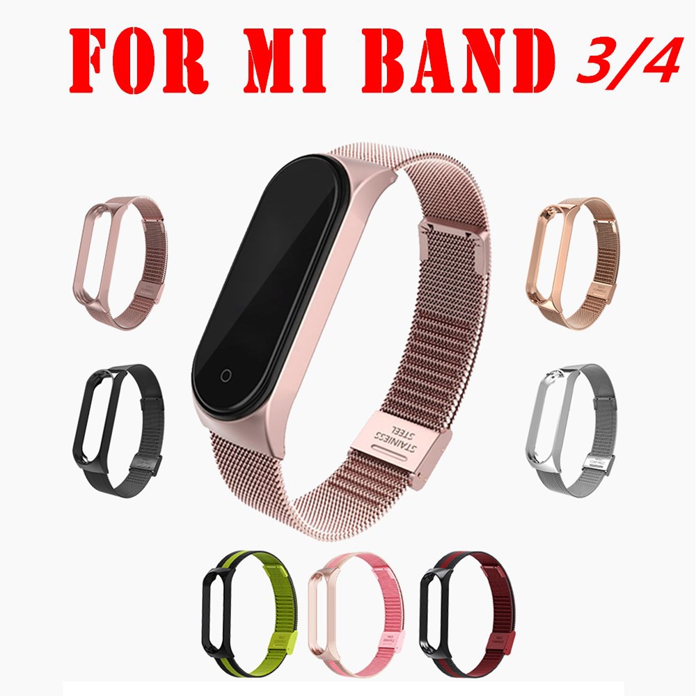 Mi Band 3 4 สายโลหะ สําหรับ Xiaomi สร้อยข้อมือ Screwless Correa Xiomi Miband ของแท้ Xioami M4 Smart Watch