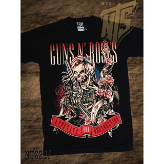 ผ้าฝ้าย 100% 237 GNR Guns n Roses ROCK เสื้อยืด เสื้อวง เสื้อดำ สกรีนลายอย่างดี ผ้าหนานุ่ม  T SHIRT S M L XL XXLS