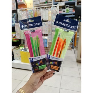 ชุด เครื่องเขียน ชุดเซ็ต ดินสอ ปากกา ปากกาเน้นข้อความ กระเป๋าดินสอ STAEDTLER NEON SMART SET สเต็ดเล่อร์ สีนีออน