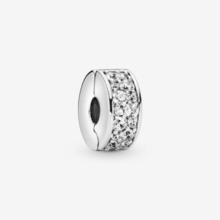 คลิปสีเงินczเพชรClear Pavé Clip